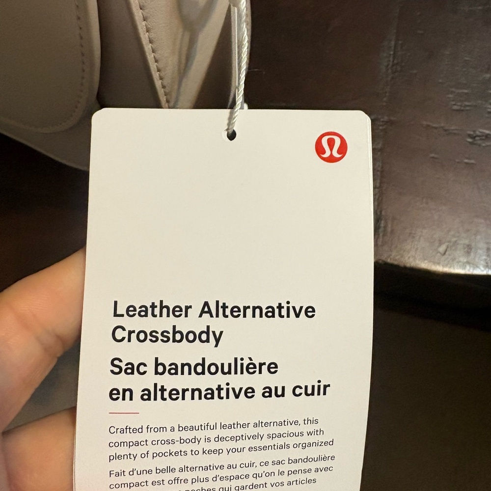 NWT: Lululemon Athletica Leather Alternative Crossbody Bag - color Cashew - Picture 5 of 7